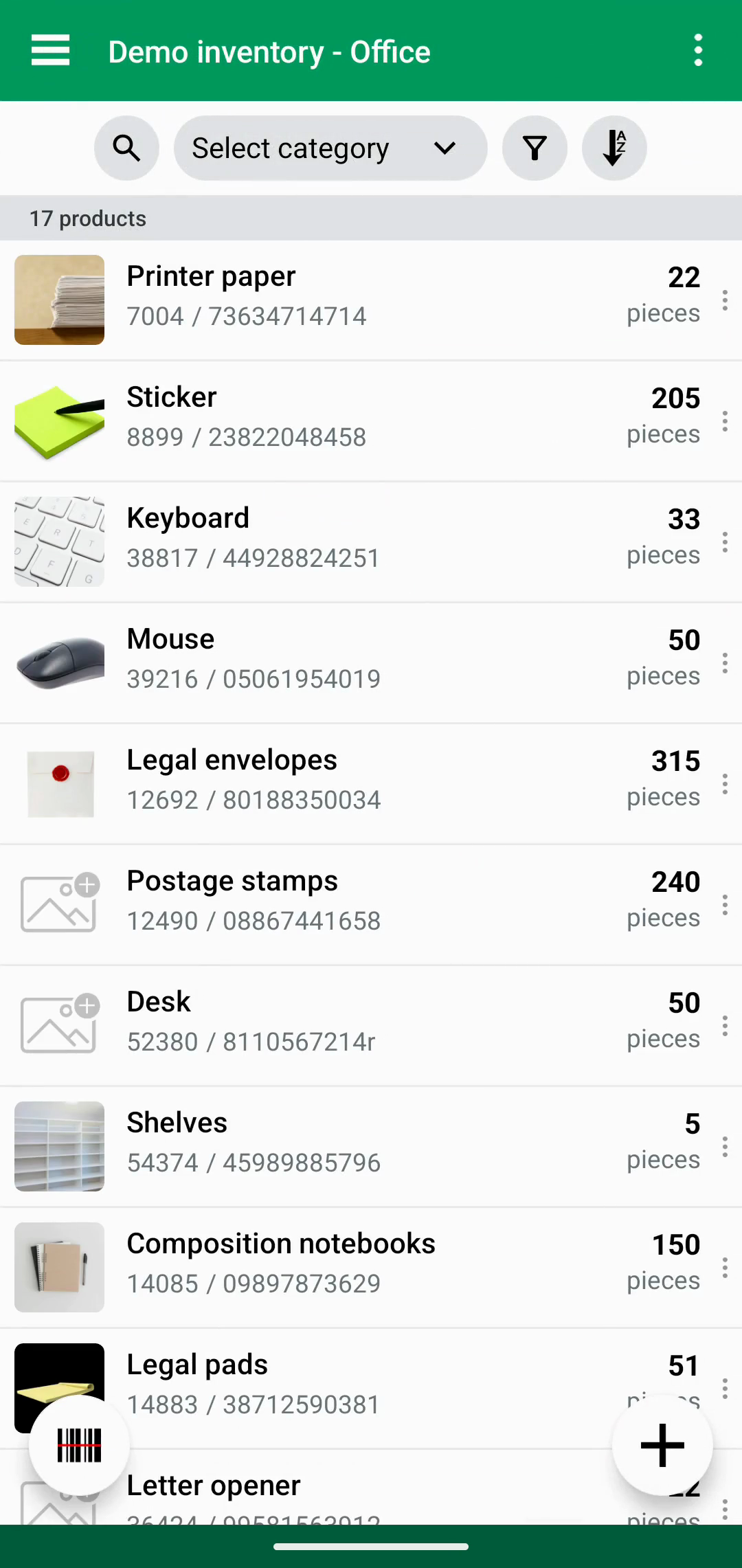 Locations selected in the mobile navigation menu