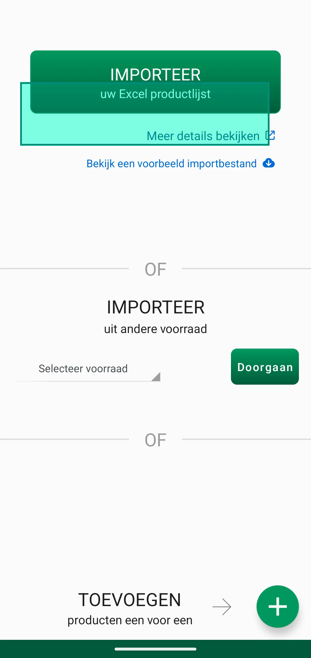 Scherm Velden koppelen met bestandskolommen gekoppeld aan appvelden