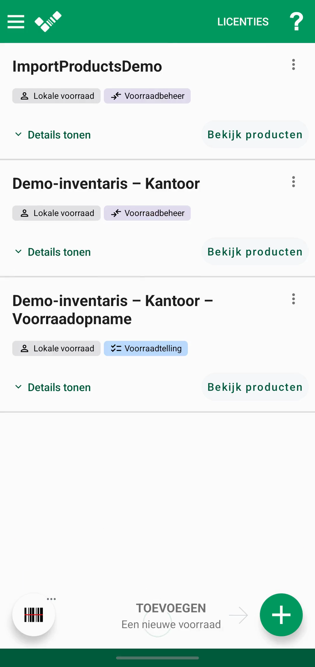 Importscherm met bestandskiezer en veld voor Web-importcode