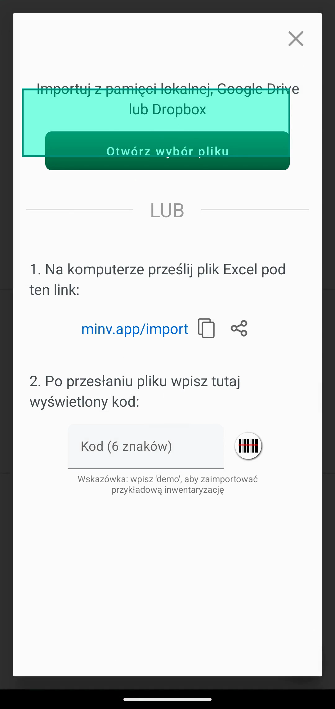 Ekran Mapowanie pól z kolumnami pliku przypisanymi do pól aplikacji