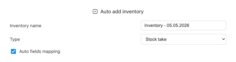 Auto add inventory and Auto fields mapping options on the Web import page