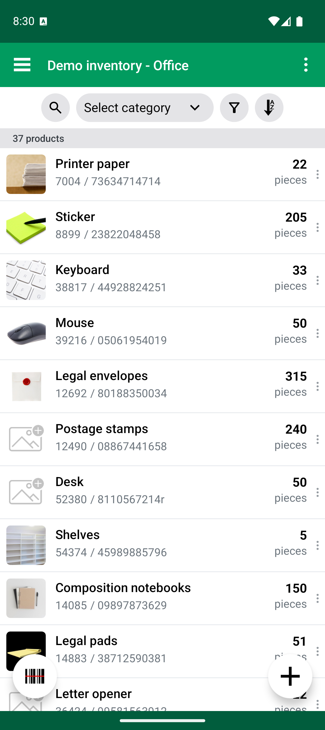 Product list after Import & Update Products finishes