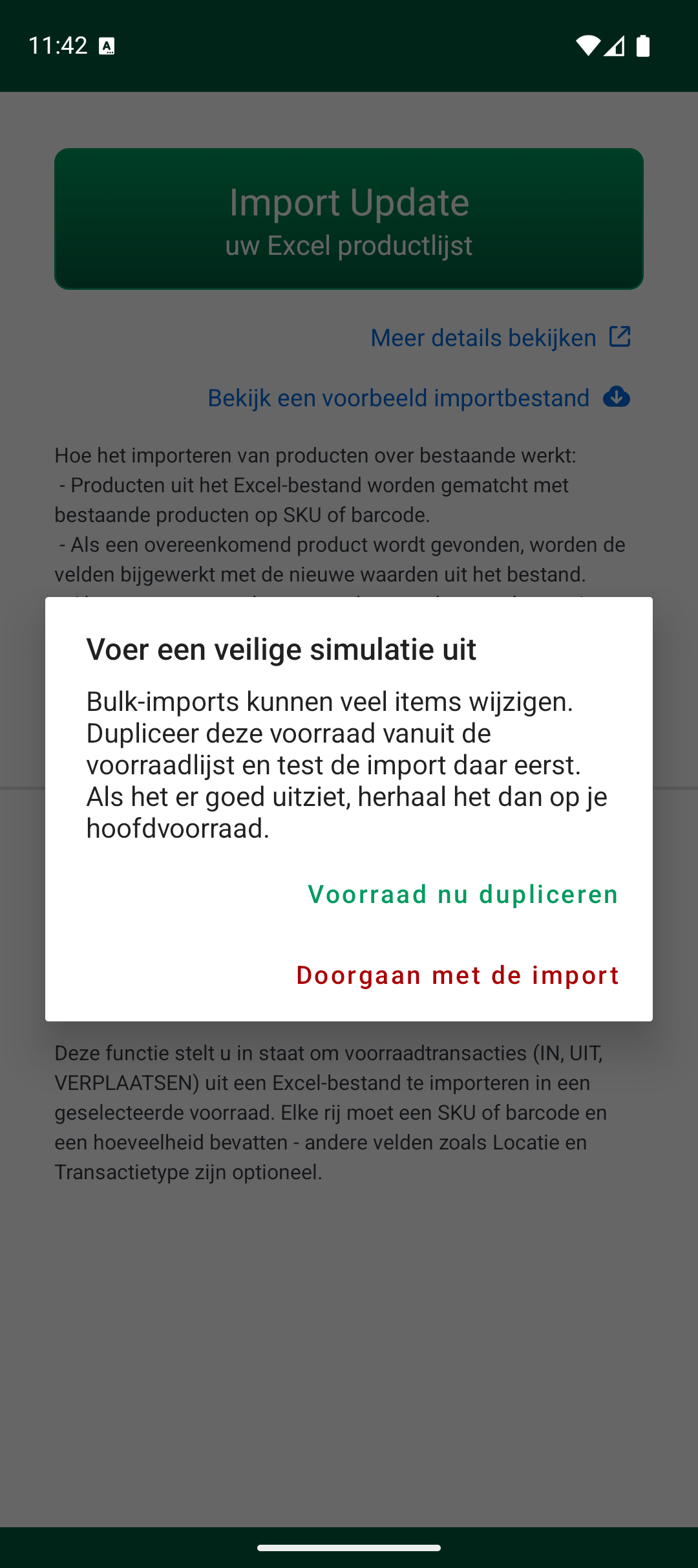 Waarschuwing voor veilige simulatie vóór importeren